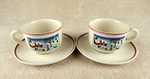 Villeroy & Boch Naif Christmas Winter Scene Depuis 1748 Tea Cup Saucer 2 Sets. Fixed Price $42.39.