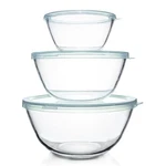 Luvan Glass Mixing Bowls With Lids SET(4.5QT, 2.7QT, 1.1QT)-LARGE Mixin.... Fixed Price $56.99.