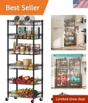 6 Tier Basket Shelf Wire Shelving Unit Adjustable Storage Shelves Big .... Fixed Price $142.57.