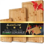 Sliceelite Bamboo Cutting Set Of 3 Wood Chopping Kitchen Prep Meat. Fixed Price $18.99.