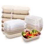 Aksipo 50 Pack 29 Oz Disposable Meal Prep Containers With Lids, Rectangle Paper. Fixed Price $37.00.