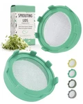 Elementi Sprouting Lids For Wide Mouth Mason Jars, Mint Green. Fixed Price $21.64.