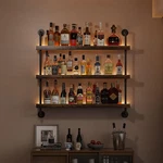 Elegant Led 3-TIER Wall Mounted Wine Rack Perfect For Home Bars. Fixed Price $158.99.