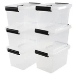 6 Quart Clear Plastic Latching Storage Boxes With Lids Handles, Packs. Fixed Price $39.38.