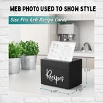 Wooden Recipe Box With 50 Cards & Dividers Black 4X6 Organizer Solid New. Fixed Price $14.99.