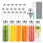 Zukro 24 Pack Glass Water Bottles With Lids 18 Oz, Reusable Clear Juice Bottl.... Fixed Price $82.03.