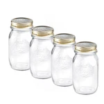Bormioli Rocco Quattro Stagioni Set Of 4 Clear Airtight Mason Jars 17 Oz. Made. Fixed Price $37.34.