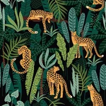 Chihut Jungle Cheetah Peel And Stick Wallpaper 17.7" X 236", Black/green/gold. Fixed Price $46.99.