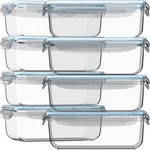 Razab 16 (set Of 8) 30 Oz Glass Meal Prep Containers With Lids, Airtight Larg. Fixed Price $76.48.
