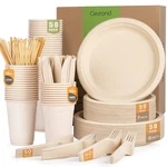 Gezond 350PCS Compostable Paper Plates Set Eco-friendly Heavy-duty Disposable. Fixed Price $65.50.