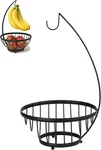 Spectrum Ashley Small Fruit Basket W/ Banana Hanger Kitchen Counter Black. Fixed Price $35.48.