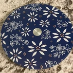 Temptations Clear Glass Lazy Susan In Old World Blue. Fixed Price $26.70.