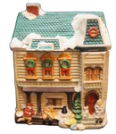 Certified International Cookie Jar Canister Christmas House 1990S. Fixed Price $45.00.