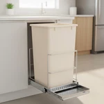 Elegant Pull-out Trash Can Holder 36 Qt Capacity With Chrome Soft-close Slide. Fixed Price $53.30.