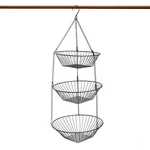 Junchu Cherry 3-TIER Wire Fruit Hanging Basket, Kitchen Bathroom Storage Orga.... Fixed Price $30.32.