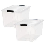 Iris Usa 4 Pack 72 Quart Storage Bins With Lids, Stackable Plastic Containers. Fixed Price $95.99.