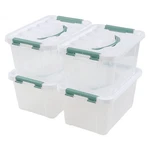 Anbers 5.5 Quart Clear Plastic Box With Lid, 4 Packs Latch Storage Bin. Fixed Price $36.97.