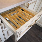 Kitchen Bamboo Expandable Cutlery Utensil Drawer Organizer. Fixed Price $88.00.