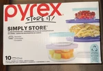Pyrex 10-PC Glass Storage Set 5 Containers Lids Freezer Microwave Safe Nib. Fixed Price $39.99.