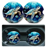Car For Cup HOLDERS,2 Pack Sea Turtle COASTERS,2.75" .... Fixed Price $14.56.