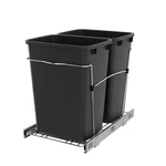 Rev-a-shelf Double Pullout Trash Can 35 Qt. For Kitchen, Black, RV-18KD-18C. Fixed Price $97.99.