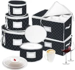 China Dinnerware Storage Containers Set- Dish,mug,stemware Cases Quilt. Fixed Price $45.99.