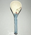 Ceramic Spoon Rest Painted Flounder Fish 9 Blue Handle Unique. Fixed Price $8.09.
