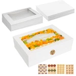 Aufind 8PCS Cake Boxes With Board, 19X14X4.5 Inches White Bakery W.... Fixed Price $51.61.