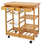 Rolling Wood Kitchen Island Trolley Cart Dining Storage Drawers Stand Durable. Fixed Price $68.58.