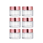 6PACKS 0.5OZ/15ML Clear Cosmetic Jars With Rose Gold Caps Reusable Round Smal.... Fixed Price $16.43.