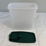 Tupperware Super Cereal Keeper 1588C-2 Sheer Container Green Lid 1590-7. Fixed Price $9.06.