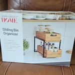 Seville Classics Bamboo Sliding Organizer, 2 Bins, Easy To Wipe Clean. Fixed Price $39.99.