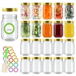 Mcupper 20 Pack 12 Oz Mason Jars With Gold Lids, Regular Mouth Glass Canning. Fixed Price $49.70.
