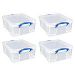 Really Useful Box 4 Pack 17L Plastic Storage Bins With Snap Lids And Clip Loc.... Fixed Price $140.37.