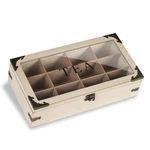 Handrong Tea Box,wood Organizer STORAGE,12 Compartments Large, Smoky. Fixed Price $29.55.