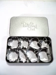 Pampered Chef 8 Small Cookie Cutters W/silver Tin Heart Apple Leaf Star. Fixed Price $7.16.