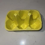 Anthropologie Biscuit Ceramic Egg Carton Yellow Holder Half Dozen Easter. Fixed Price $26.00.