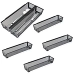 6 Pack Black Silverware Drawer Organizer Kitchen Utensil Cutlery Tray .... Fixed Price $33.89.