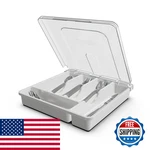 Qinol Silverware Organizer Cover Portable Cutlery Holder Flatware Tray Lid. Fixed Price $51.25.