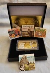 Zimbabwe Silver Gold Bar Coa Box Zebra Rhino Stamps Case Africa Hut Hiv Aids. Fixed Price $54.00.