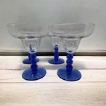 Sonoma Home Goods Celebrations Vtg Margarita Cobalt Stem Glasses 4 W Box. Fixed Price $24.99.