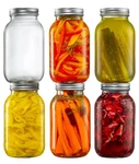 6 Pack 32 Oz. Regular-mouth Glass Mason Jars With Metal Airtight Lids And.... Fixed Price $30.11.