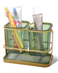 Kone Green Wall Mount 2CUP Toothbrush Holder, Dry/wet Sep, Family Use. Fixed Price $26.09.