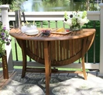 Round Eucalyptus Folding Table Outdoor Patio Deck Pool Side Dining Wood Serving. Fixed Price $288.13.