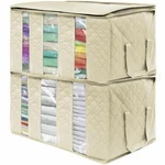 Sorbus Foldable Storage Bag Organizers, 3 SECTIONS,(2 Pack, Beige). Fixed Price $44.99.