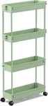Spacekeeper Slim Rolling Storage Cart 4 Tier Bathroom Organizer Utility Green. Fixed Price $30.54.