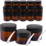 25PCS Glass Set - 15 Amber Round (1OZ, 1.7OZ, 2OZ) With Inner Liner Lid. Fixed Price $21.15.