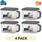 4 Pack Mainstays Medium Food Storage Canister Handle Gray Lid Pantry Organizer. Fixed Price $33.99.