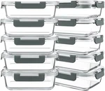 Komuee 10 Packs 30 Oz Meal Prep Containers,glass Food Storage W. Fixed Price $68.83.