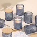 8OZ Blue Glass Jars With Lids For Making Candles Set Of 10, Empty Cand.... Fixed Price $38.28.